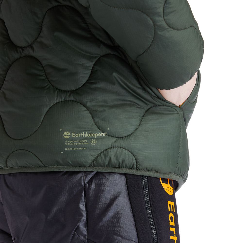 Timberland Μπουφαν Ανδρικα Βαθυ Πρασινο - Ecoriginal Ek+ Onion Quilted - Greece 2167089-EG